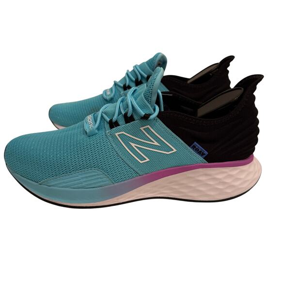 New Balance Fresh Foam Roav Blue Blk Running Shoes Womens 12 Lightweight Comfort - Picture 1 of 8